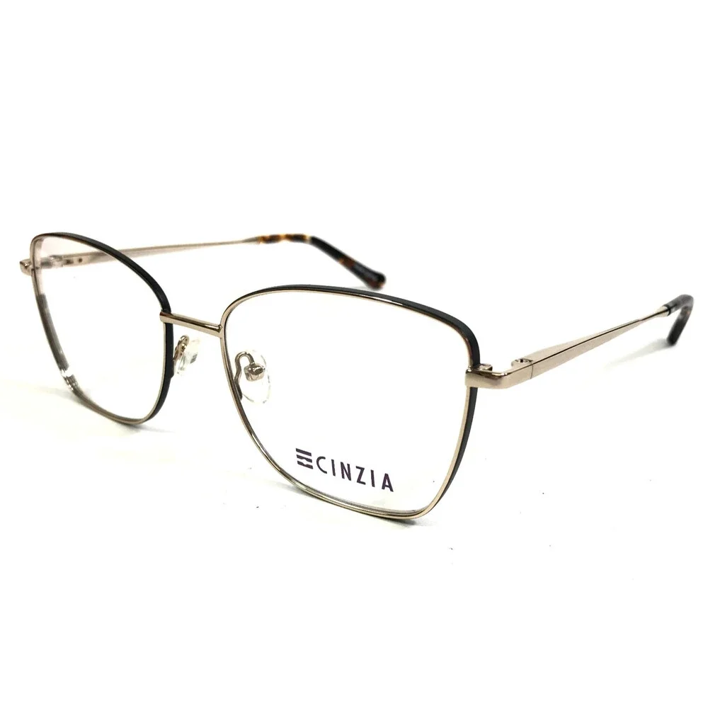 Cinzia Eyeglasses Frames CIN-5185 C2 Gold Black Butterfly Wire Rim 54-17-140